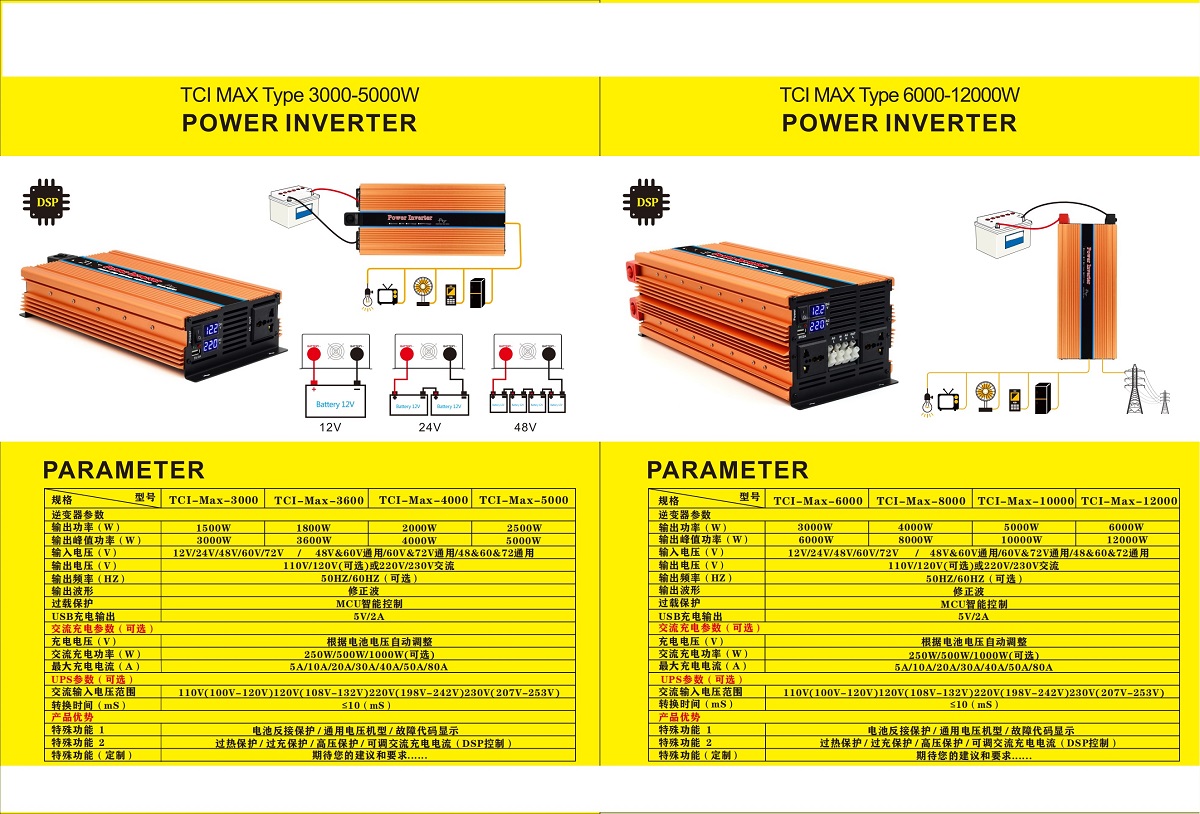 3000W~5000W&6000W~12000W modified sine wave power inverter