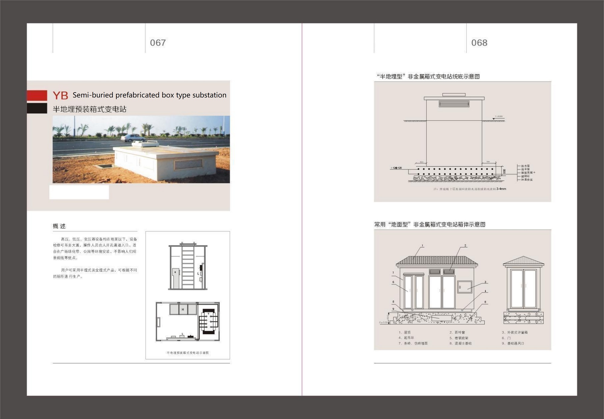 YB semi buried prefabricated substation