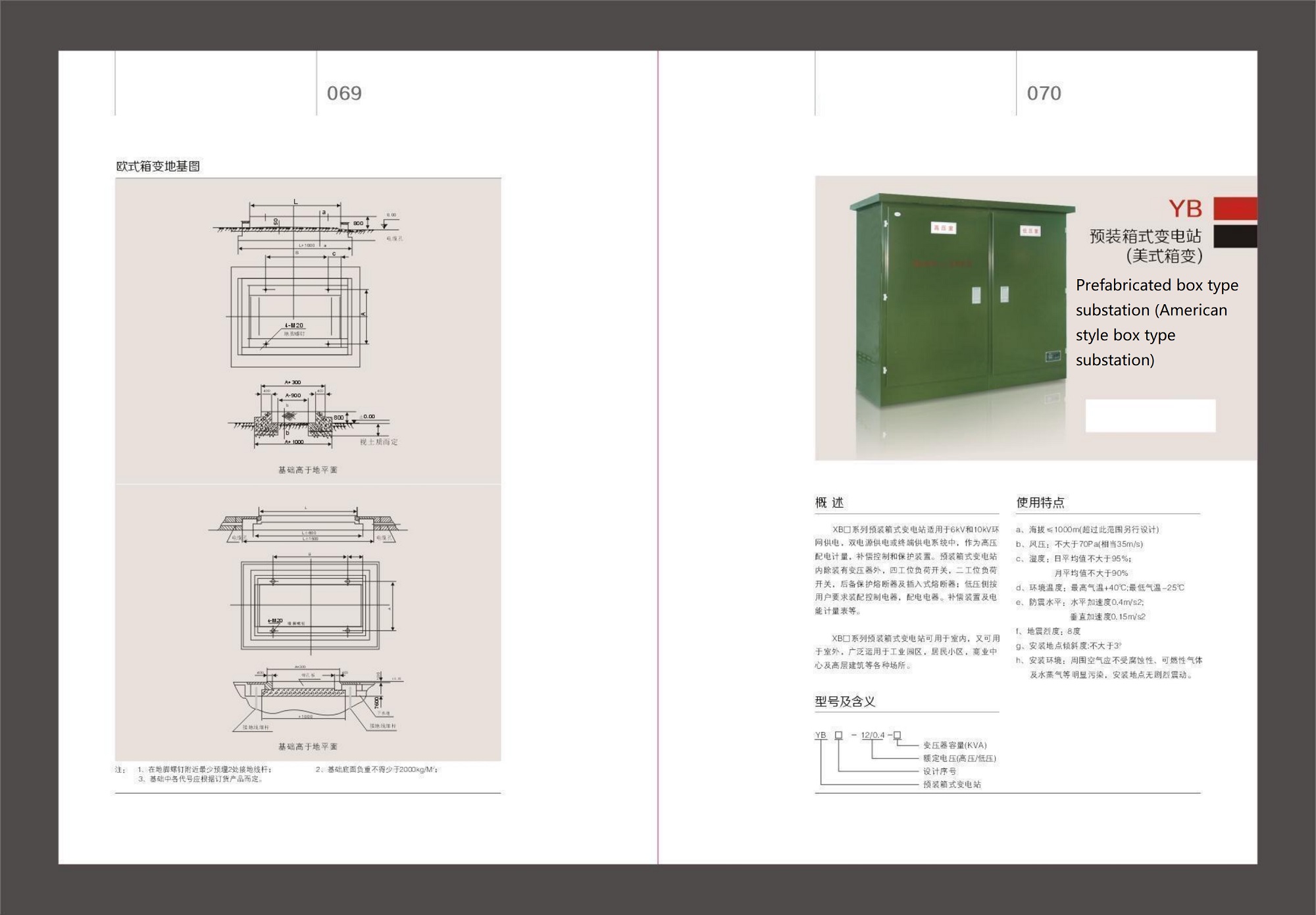 YB Prefabricated box type substation (American style box type substation)