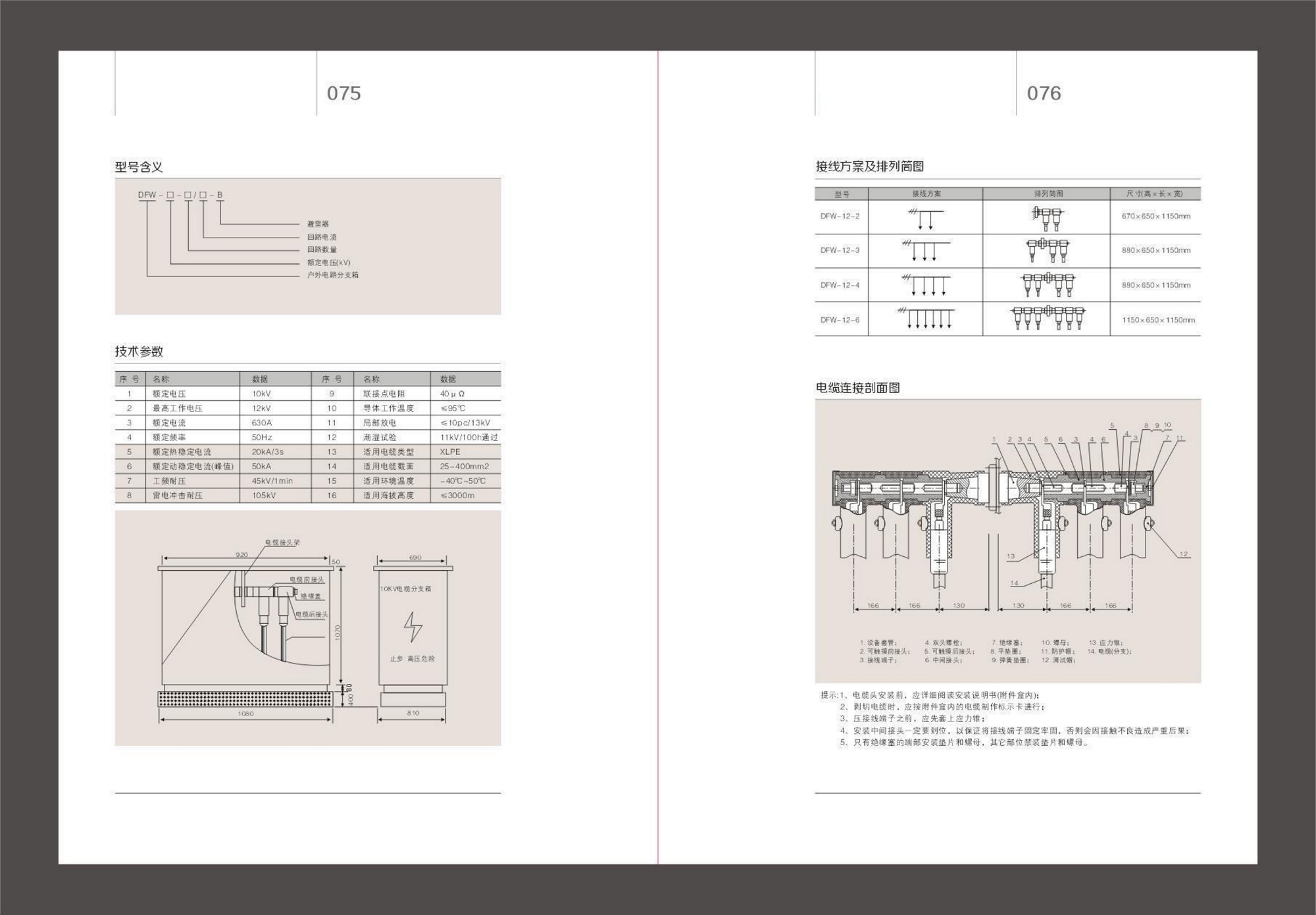 DFW Outdoor cable branch box,YB Compact American style Substation detail